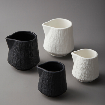 Κύπελλο σάλτσας για μπριζόλα Ασπρόμαυρο κεραμικό κύπελλο σάλτσας Κύπελλο σάλτσας για καφέ Μικρό κύπελλο γάλακτος Κανάτα γάλακτος Κύπελλο γάλακτος