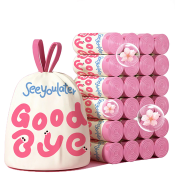 Σακούλα σκουπιδιών Camellia χωρίς δάκρυα, μεγάλη, μιας χρήσης, τσάντα σκουπιδιών κουζίνας, με κορδόνι περίσφιξης, πυκνωμένη, χωρίς δάκρυα