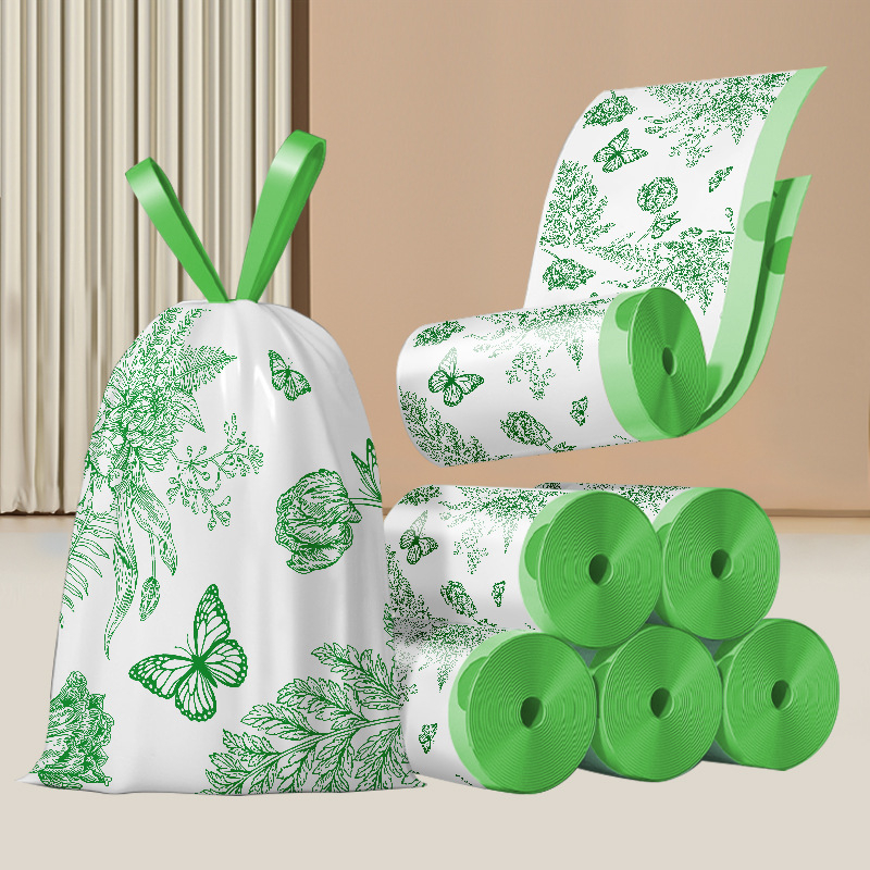 Камелия, торба за боклук без скъсване, удебелена домакинска чанта за еднократна употреба, голяма кухненска торба за боклук с връзки