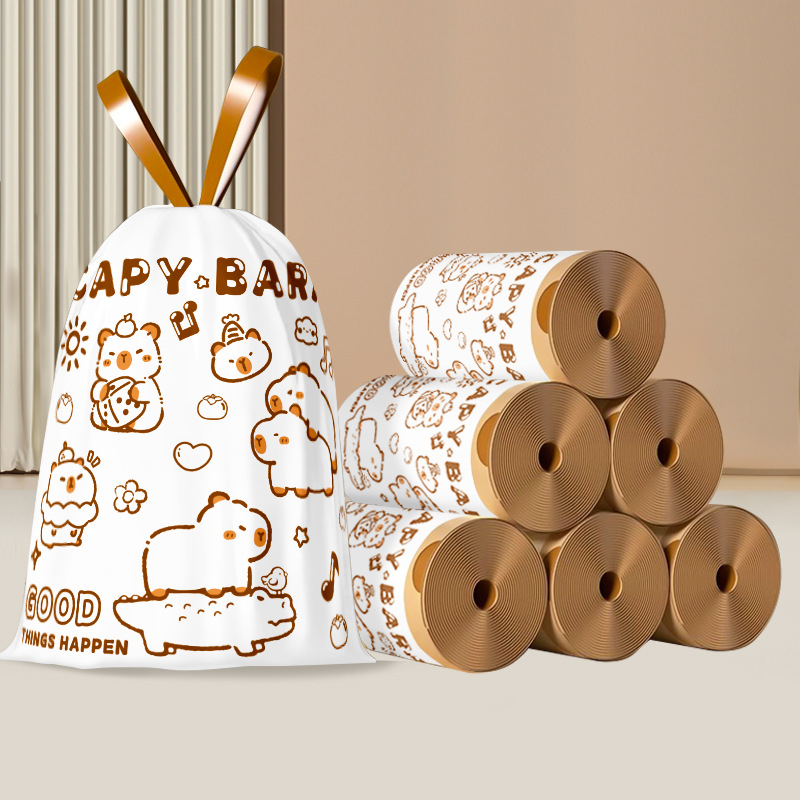 Камелия, торба за боклук без скъсване, удебелена домакинска чанта за еднократна употреба, голяма кухненска торба за боклук с връзки