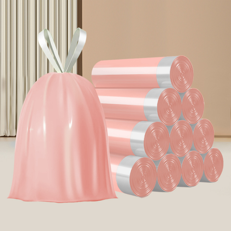 Камелия, торба за боклук без скъсване, удебелена домакинска чанта за еднократна употреба, голяма кухненска торба за боклук с връзки