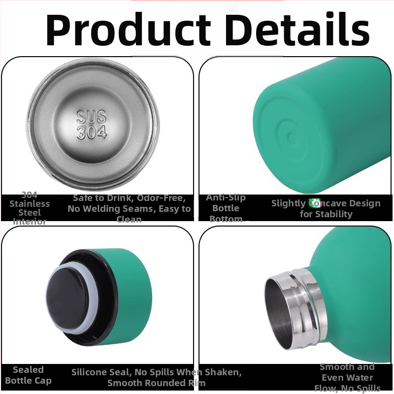 Гумена боя Спортна малка бутилка за уста вакуумна чаша двуслойна вакуумна 304 неръждаема стомана бутилка Coca-Cola гореща американска малка чаша за уста