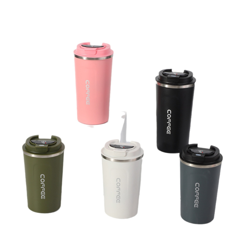 Cană de cafea cu afișaj inteligent pentru temperatură, modă transfrontalieră, cană izolatoare în vid din oțel inoxidabil 304, cană de apă portabilă pentru mașină