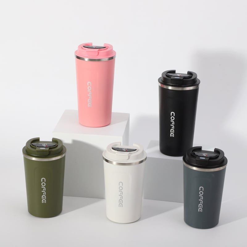 Cană de cafea cu afișaj inteligent pentru temperatură, modă transfrontalieră, cană izolatoare în vid din oțel inoxidabil 304, cană de apă portabilă pentru mașină