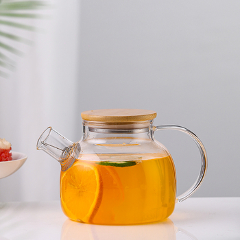 Arbatinukas stiklinis šalto vandens virdulys, aukštai temperatūrai atsparus gėlių formos arbatinukas su filtru, buitinė žvakė arbatai ruošti, didelis karšto vandens virdulys