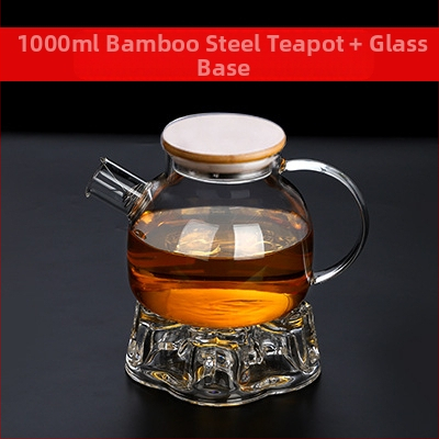 Arbatinukas stiklinis šalto vandens virdulys, aukštai temperatūrai atsparus gėlių formos arbatinukas su filtru, buitinė žvakė arbatai ruošti, didelis karšto vandens virdulys