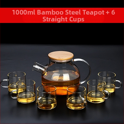 Arbatinukas stiklinis šalto vandens virdulys, aukštai temperatūrai atsparus gėlių formos arbatinukas su filtru, buitinė žvakė arbatai ruošti, didelis karšto vandens virdulys