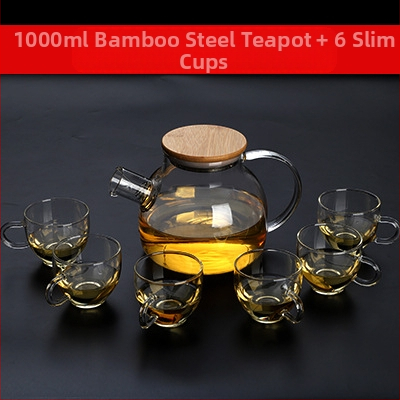 Arbatinukas stiklinis šalto vandens virdulys, aukštai temperatūrai atsparus gėlių formos arbatinukas su filtru, buitinė žvakė arbatai ruošti, didelis karšto vandens virdulys