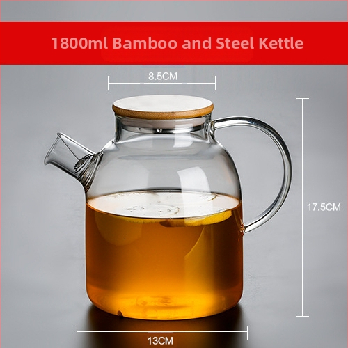 Arbatinukas stiklinis šalto vandens virdulys, aukštai temperatūrai atsparus gėlių formos arbatinukas su filtru, buitinė žvakė arbatai ruošti, didelis karšto vandens virdulys