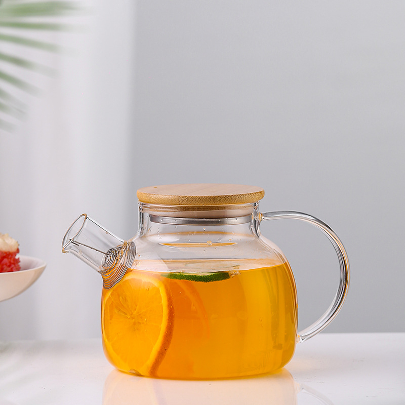 Arbatinukas stiklinis šalto vandens virdulys, aukštai temperatūrai atsparus gėlių formos arbatinukas su filtru, buitinė žvakė arbatai ruošti, didelis karšto vandens virdulys