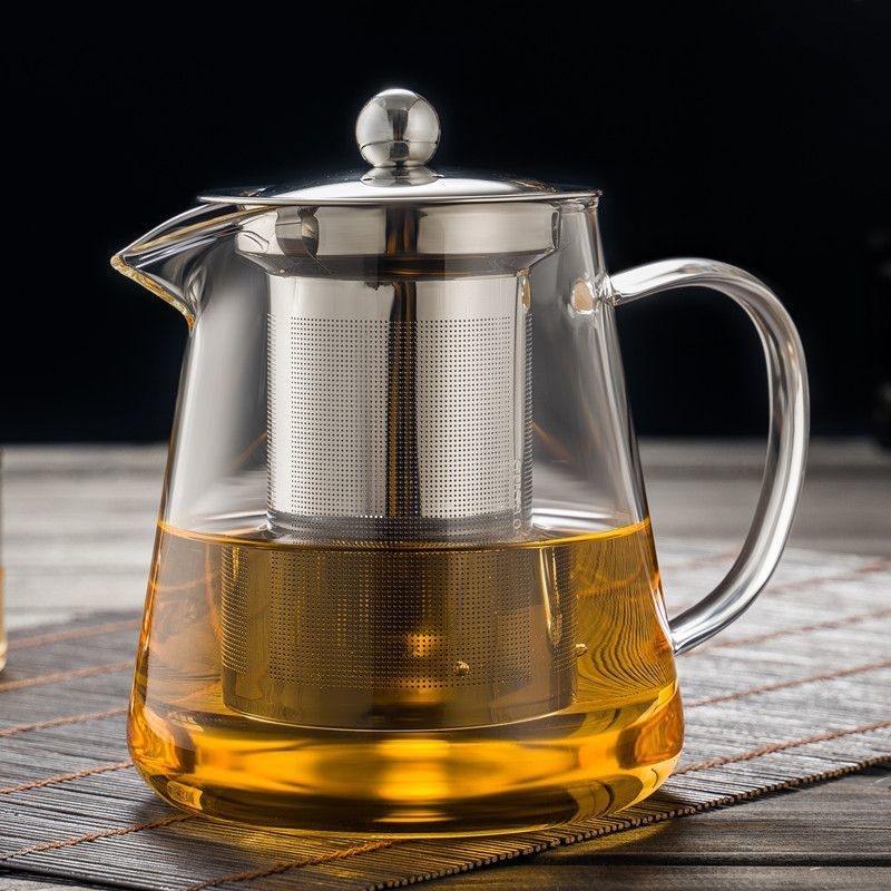 Buitinis arbatos filtras, aukštai temperatūrai atsparus arbatinukas, elegantiškas puodelis, arbatinukas, arbatos ir vandens atskyrimo arbatos virimo aparatas, stiklinis arbatos puodelis