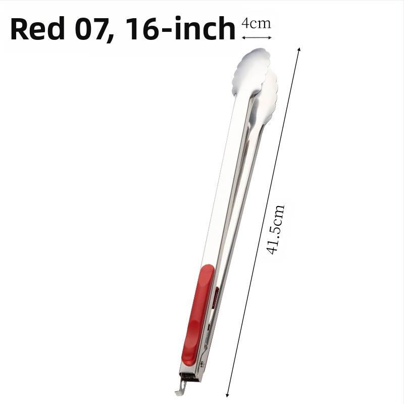 Nerūdijančio plieno kepsninės spaustukas virtuvei, buitiniam naudojimui, karšto maisto spaustukas su rankena, slyvų žiedų spaustukas su užraktu, 16 colių maisto spaustukas