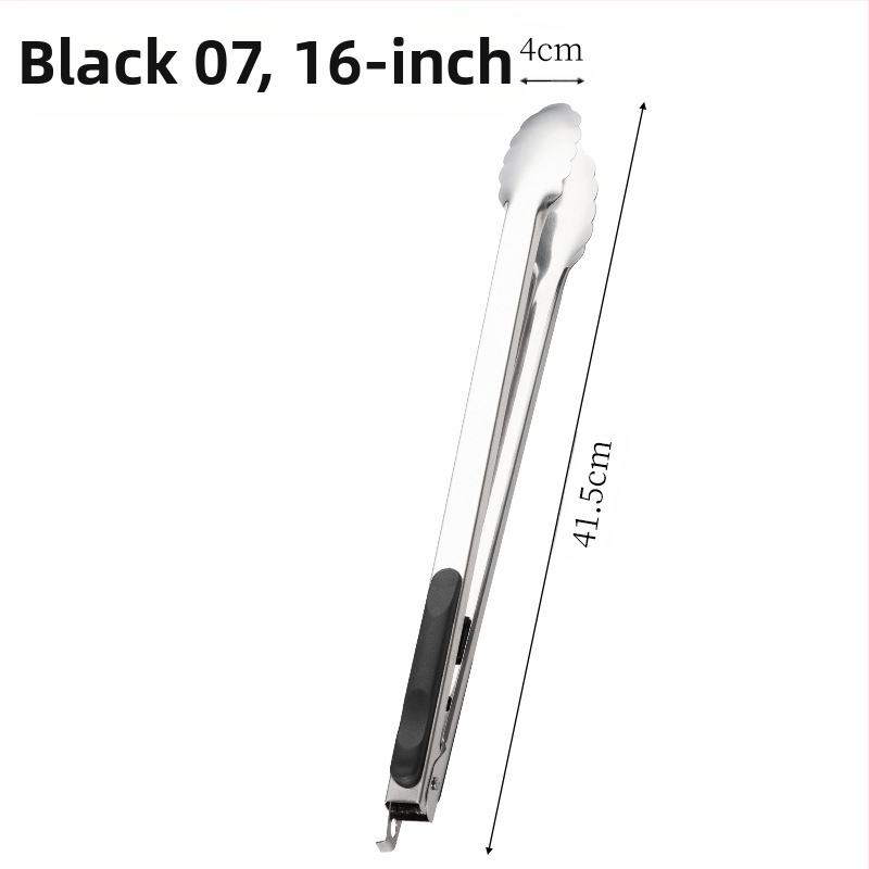 Nerūdijančio plieno kepsninės spaustukas virtuvei, buitiniam naudojimui, karšto maisto spaustukas su rankena, slyvų žiedų spaustukas su užraktu, 16 colių maisto spaustukas