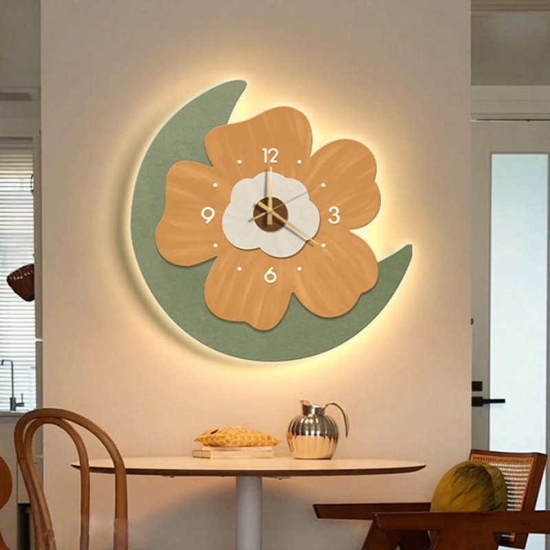 Alkalmi falióra, falra akasztható óra, vendég étterem, kreatív virágos hálószoba, pásztori stílusú szobadekoráció, csendes óra