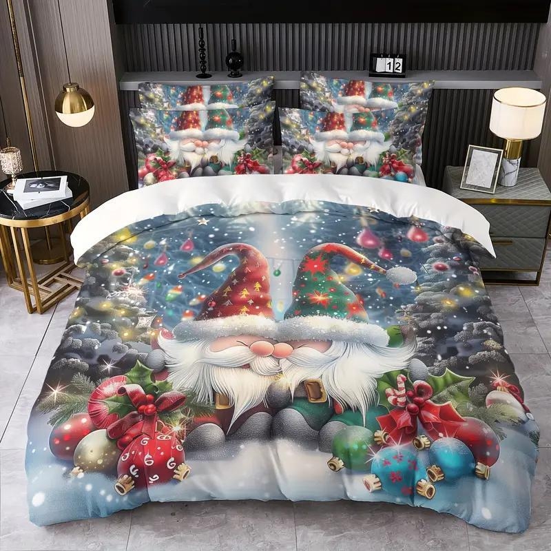 2025 m. karštas kalėdinis žiemos trijų dalių lovos komplektas, šlifuojamas antklodės užvalkalas, pagalvės užvalkalas, HD skaitmeninis spausdinimas, suasmenintas gaminimas