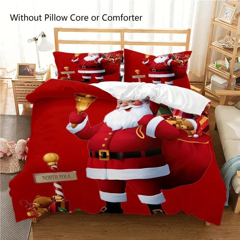 2025 m. karštas kalėdinis žiemos trijų dalių lovos komplektas, šlifuojamas antklodės užvalkalas, pagalvės užvalkalas, HD skaitmeninis spausdinimas, suasmenintas gaminimas