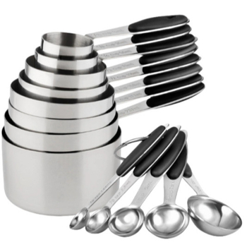 Nerūdijančio plieno matavimo puodelių ir matavimo šaukštų rinkinys, 23 dalys su skale, magnetinis dvigalvis matavimo šaukštas, aukso spalvos, juodas kepimo matavimo įrankis