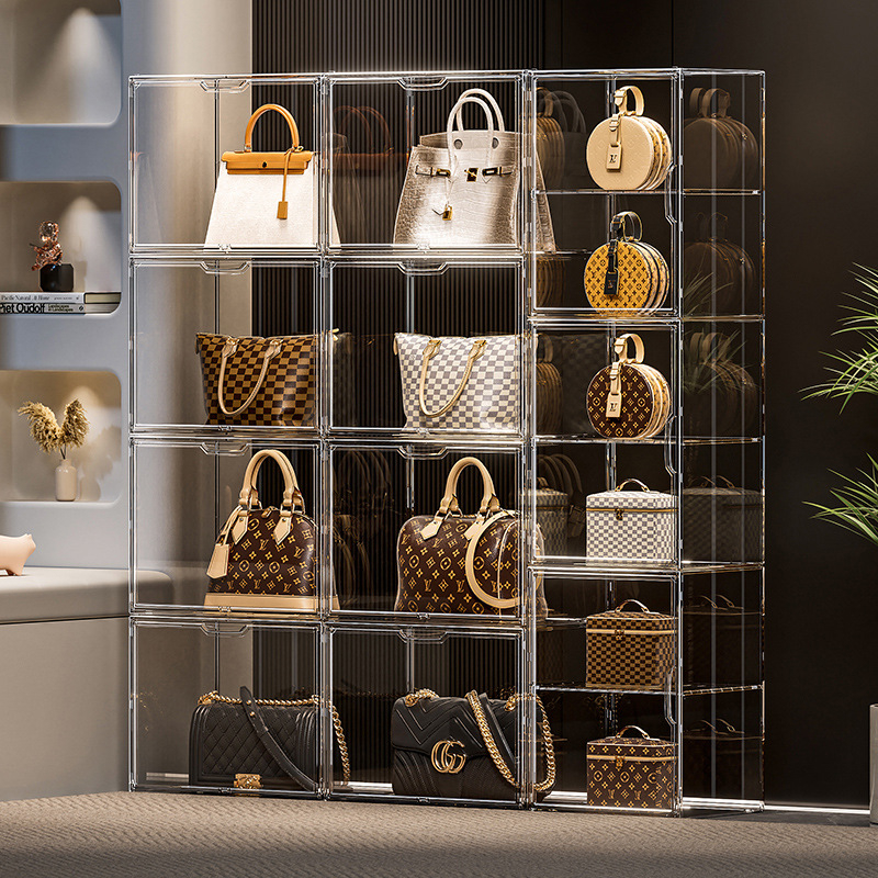 Koti hoiustamise artefakt Luksuslik läbipaistev magnetiline neeldumiskarp Ligipääsetav luksuslik hoiuriiul Tolmukindel riidest vitriinkapp