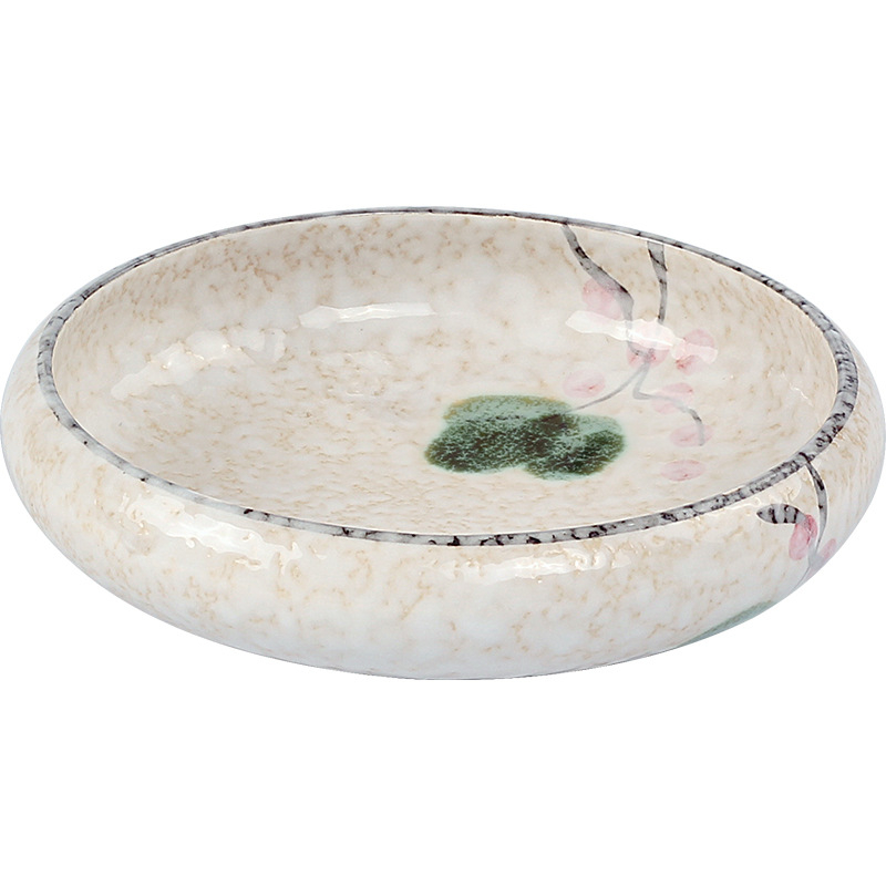 „Meiguang“ japoniško stiliaus keraminiai stalo įrankiai, 6 colių apvali gili lėkštė, korėjietiško stiliaus kimchi suši vaisių lėkštė, šaltų patiekalų stalo įrankiai