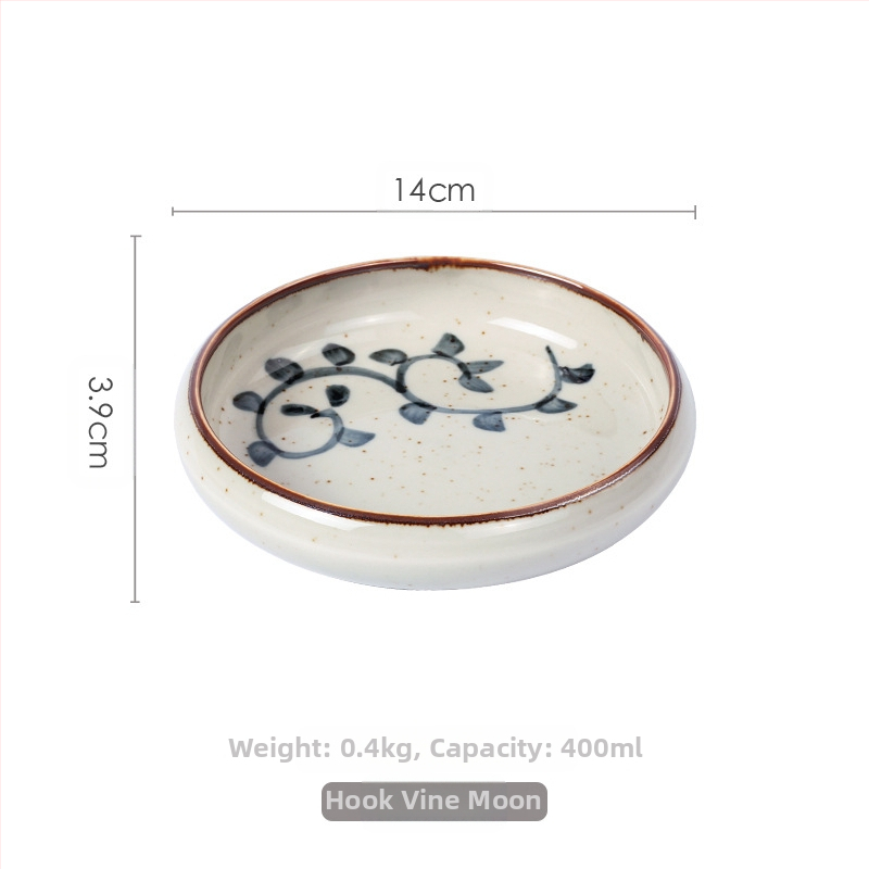 „Meiguang“ japoniško stiliaus keraminiai stalo įrankiai, 6 colių apvali gili lėkštė, korėjietiško stiliaus kimchi suši vaisių lėkštė, šaltų patiekalų stalo įrankiai