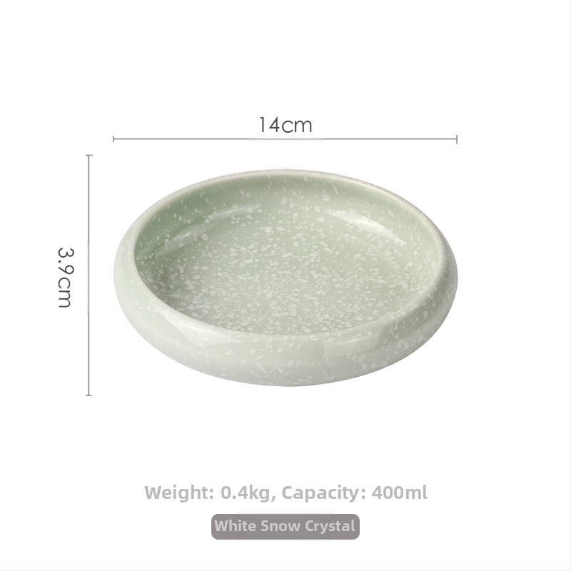 „Meiguang“ japoniško stiliaus keraminiai stalo įrankiai, 6 colių apvali gili lėkštė, korėjietiško stiliaus kimchi suši vaisių lėkštė, šaltų patiekalų stalo įrankiai