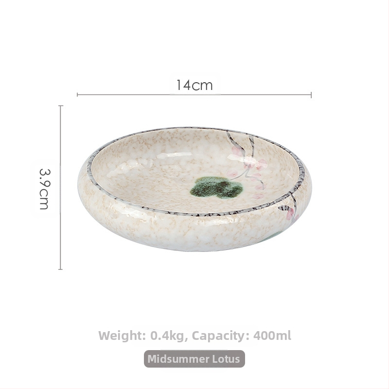 „Meiguang“ japoniško stiliaus keraminiai stalo įrankiai, 6 colių apvali gili lėkštė, korėjietiško stiliaus kimchi suši vaisių lėkštė, šaltų patiekalų stalo įrankiai