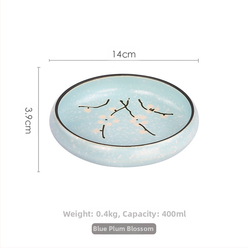 „Meiguang“ japoniško stiliaus keraminiai stalo įrankiai, 6 colių apvali gili lėkštė, korėjietiško stiliaus kimchi suši vaisių lėkštė, šaltų patiekalų stalo įrankiai