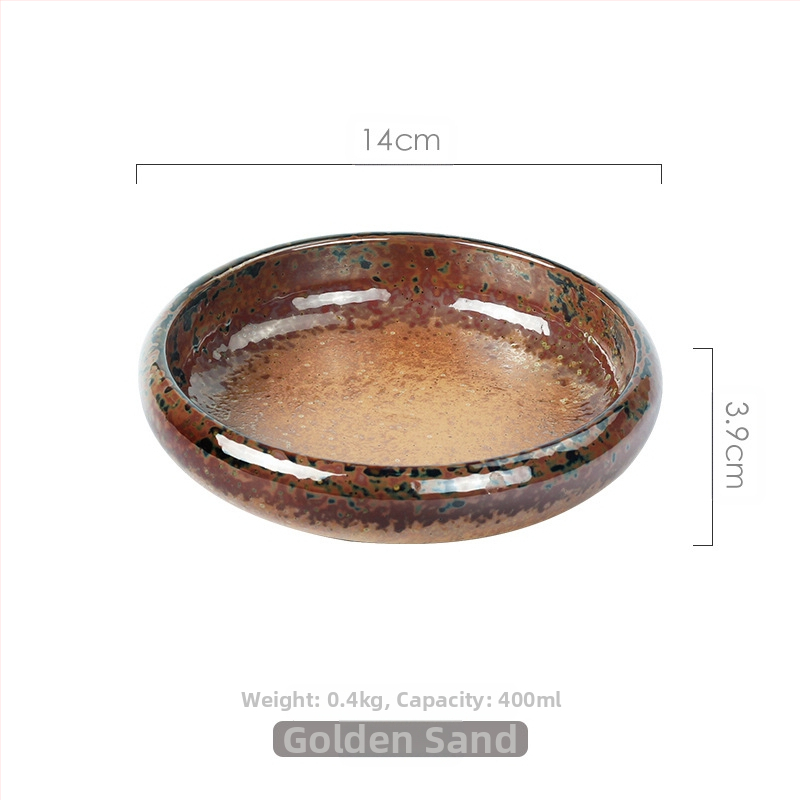 „Meiguang“ japoniško stiliaus keraminiai stalo įrankiai, 6 colių apvali gili lėkštė, korėjietiško stiliaus kimchi suši vaisių lėkštė, šaltų patiekalų stalo įrankiai