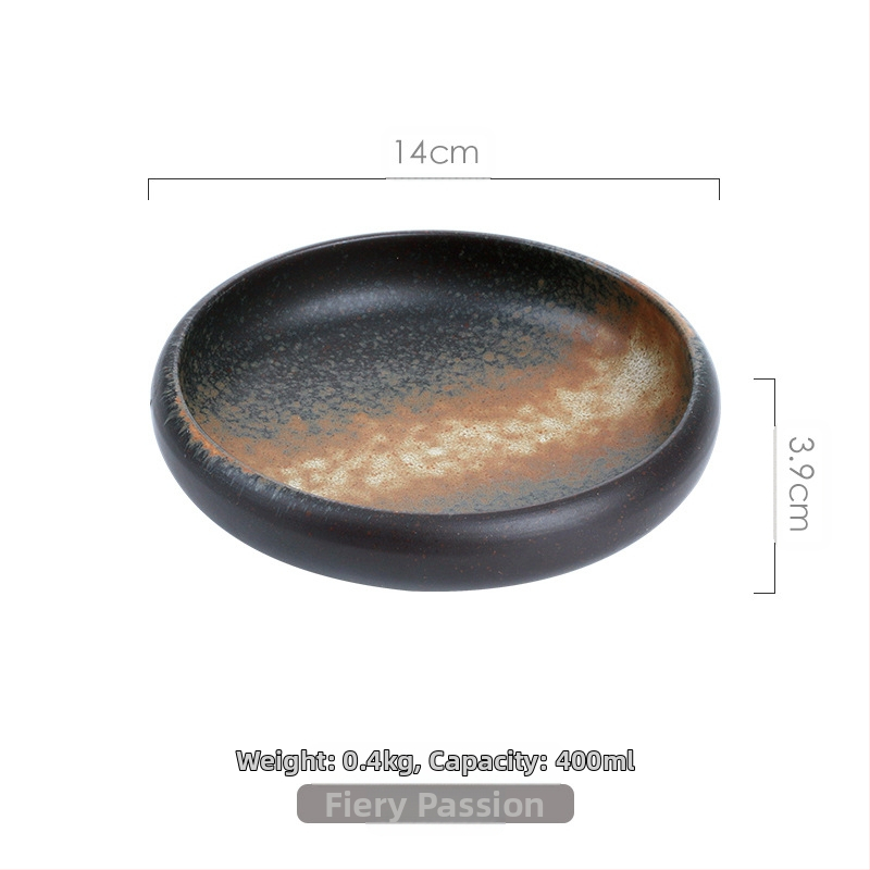 „Meiguang“ japoniško stiliaus keraminiai stalo įrankiai, 6 colių apvali gili lėkštė, korėjietiško stiliaus kimchi suši vaisių lėkštė, šaltų patiekalų stalo įrankiai