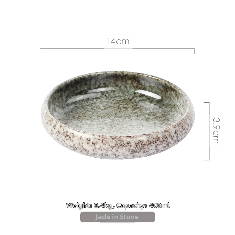 „Meiguang“ japoniško stiliaus keraminiai stalo įrankiai, 6 colių apvali gili lėkštė, korėjietiško stiliaus kimchi suši vaisių lėkštė, šaltų patiekalų stalo įrankiai