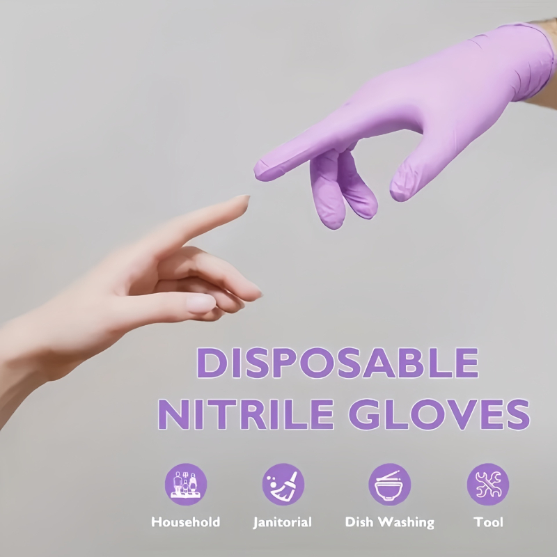 Vienkartinės nitrilinės pirštinės, skirtos tiekti tarpvalstybines prekes, violetinės, angliškos, kompozicinės nitrilinės, nitrilinės pirštinės, Xiyin Temu, tiesioginis pristatymas