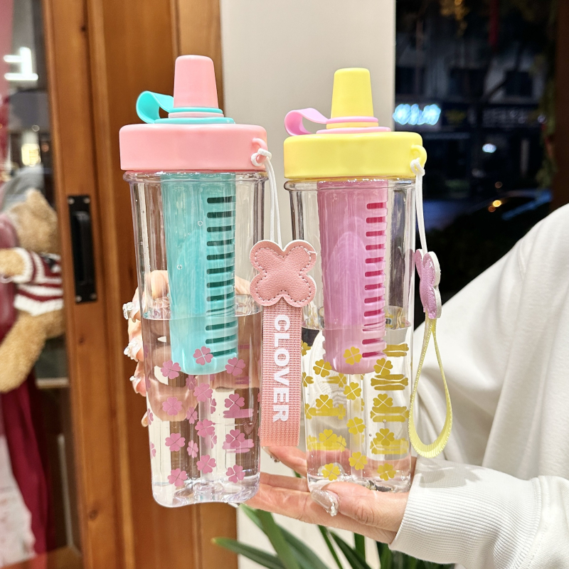 Nagy értékű új, hordozható, tea-víz elválasztóval ellátott, szívócsöves teáscsésze, női illatosított teatartó, műanyag sportvíztartó, nagy kapacitású, nyári