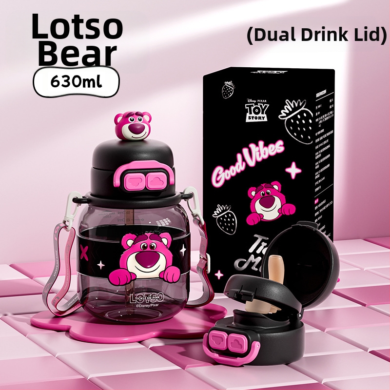 Sanrio Kidsren's Nezha vízipohár nyári lány diák iskoláslány esésgátló hordozható rajzfilm új dupla szívószálas pohár