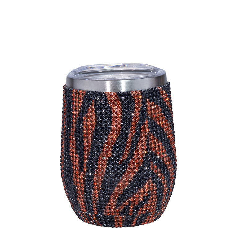 Uus Amazoni teemantkattega kahekihiline roostevabast terasest isoleeritud munatops 12oz punase veini kinketops laos