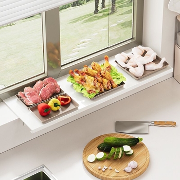 Ράφι αποθήκευσης για πλακέτες επέκτασης περβάζιου κουζίνας χωρίς τρύπημα, πάγκος εργασίας, μαγνητική επέκταση χωρίσματος παραθύρου, διπλή στρώση αποθήκευσης