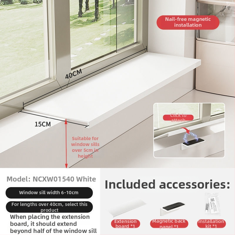 Löögivaba köögi aknalaua pikendusplaadi hoiuriiul, tööpinna laiendatud akna magnetiline vaheseina pikendus, kahekihiline hoiuriiul