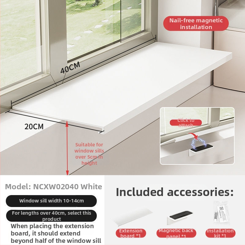 Löögivaba köögi aknalaua pikendusplaadi hoiuriiul, tööpinna laiendatud akna magnetiline vaheseina pikendus, kahekihiline hoiuriiul