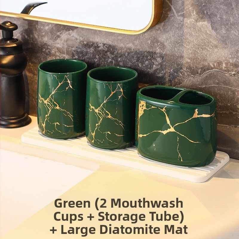 Euroopa stiilis moodne tekiga hoiustatav hambaharjahoidja majapidamise vannitoas marmormustriga keraamiline kosmeetiline paarile mõeldud hambaharja tass