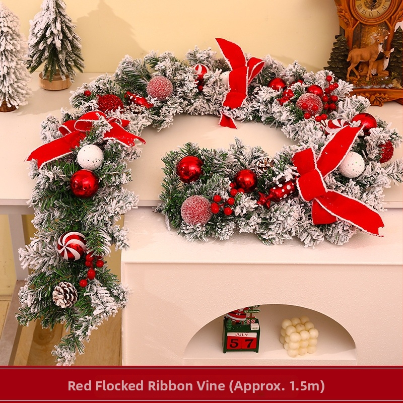 2025 noi decorațiuni de Crăciun, ornamente din ratan, agățat pe ușă, fundal, recuzită de perete, coroană, pandantiv, aspect scenă de activitate