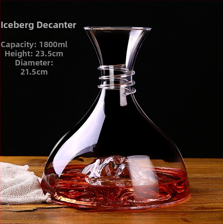 Švino neturintis krištolo raudonojo vyno dekanteris, kūrybinis stiklo pilstytojas, greito vyno spirito vyno rinkinys, raudonojo vyno taurė