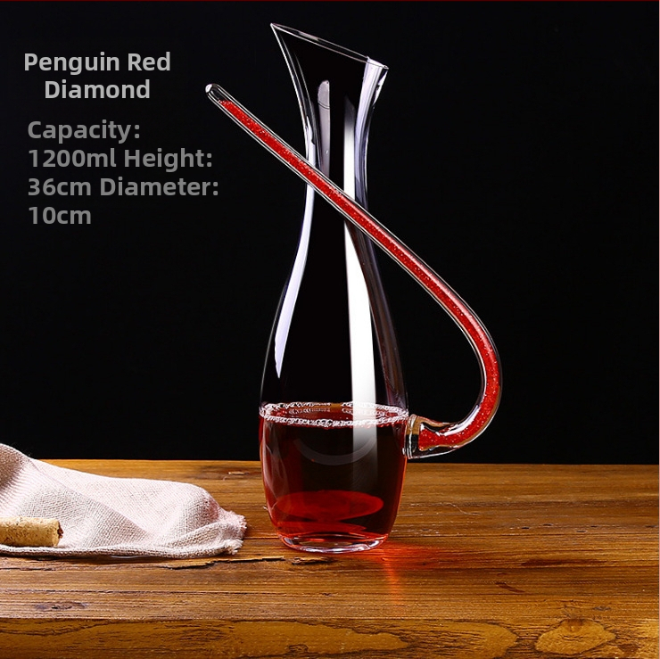 Švino neturintis krištolo raudonojo vyno dekanteris, kūrybinis stiklo pilstytojas, greito vyno spirito vyno rinkinys, raudonojo vyno taurė