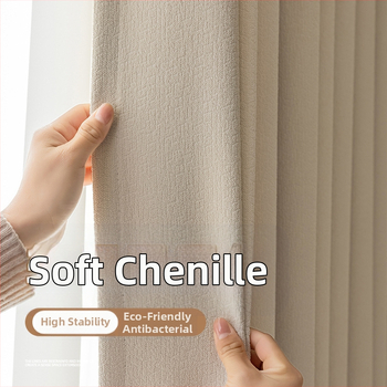 Miegamojo užuolaidos, visiškai užtamsintos, sutirštintos medvilnės ir lino, modernios, paprastos prancūziško įėjimo, prabangios „matcha“ spalvos, apdailos svetainės, gamyklinis tiesioginis pardavimas.