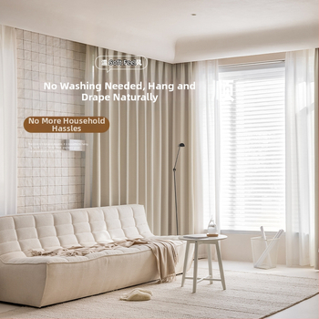 Miegamojo užuolaidos, visiškai užtamsintos, sutirštintos medvilnės ir lino, modernios, paprastos prancūziško įėjimo, prabangios „matcha“ spalvos, apdailos svetainės, gamyklinis tiesioginis pardavimas.