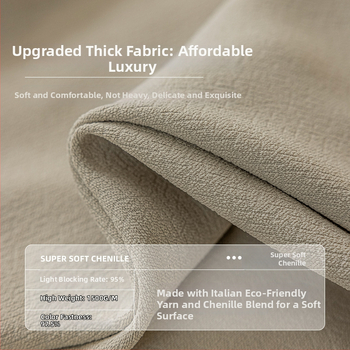 Miegamojo užuolaidos, visiškai užtamsintos, sutirštintos medvilnės ir lino, modernios, paprastos prancūziško įėjimo, prabangios „matcha“ spalvos, apdailos svetainės, gamyklinis tiesioginis pardavimas.