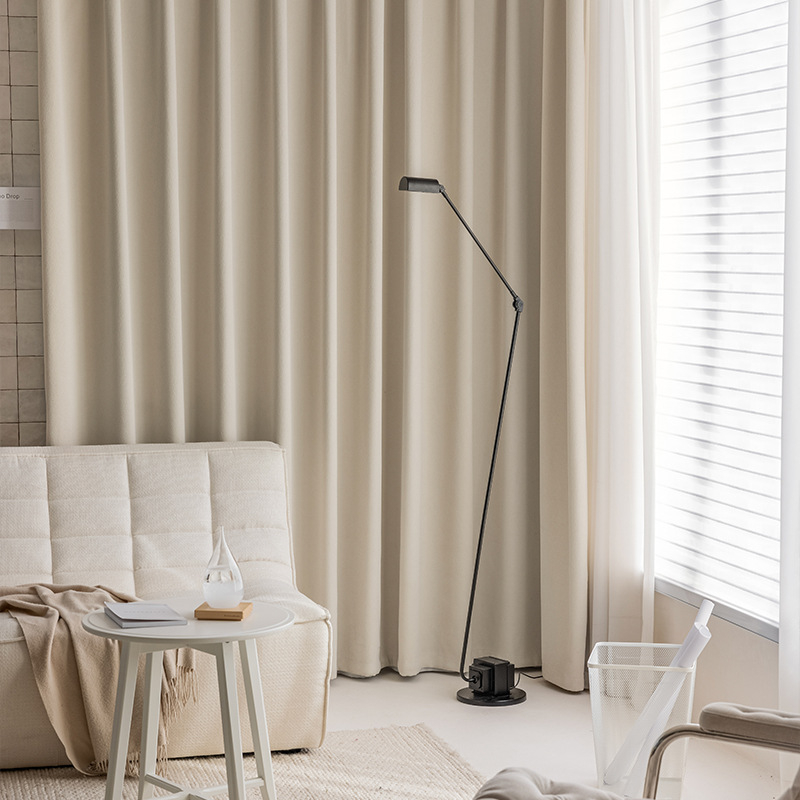 Miegamojo užuolaidos, visiškai užtamsintos, sutirštintos medvilnės ir lino, modernios, paprastos prancūziško įėjimo, prabangios „matcha“ spalvos, apdailos svetainės, gamyklinis tiesioginis pardavimas.