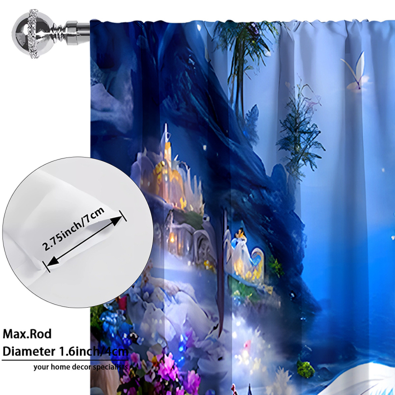 2 vnt. „Peacock Curtain Factory“ 3D skaitmeninis spausdinimas, tarpvalstybinė „Amazon“ užuolaidų karšto pardavimo gėlė