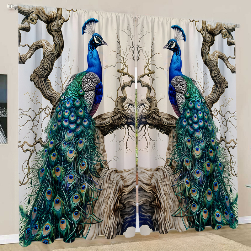 2 vnt. „Peacock Curtain Factory“ 3D skaitmeninis spausdinimas, tarpvalstybinė „Amazon“ užuolaidų karšto pardavimo gėlė