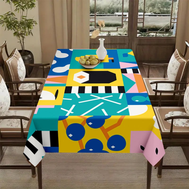 Față de masă transfrontalieră populară cu imprimare digitală 3D, față de masă, față de masă nouă pentru casă, modă elegantă, restaurant, decor, pânză