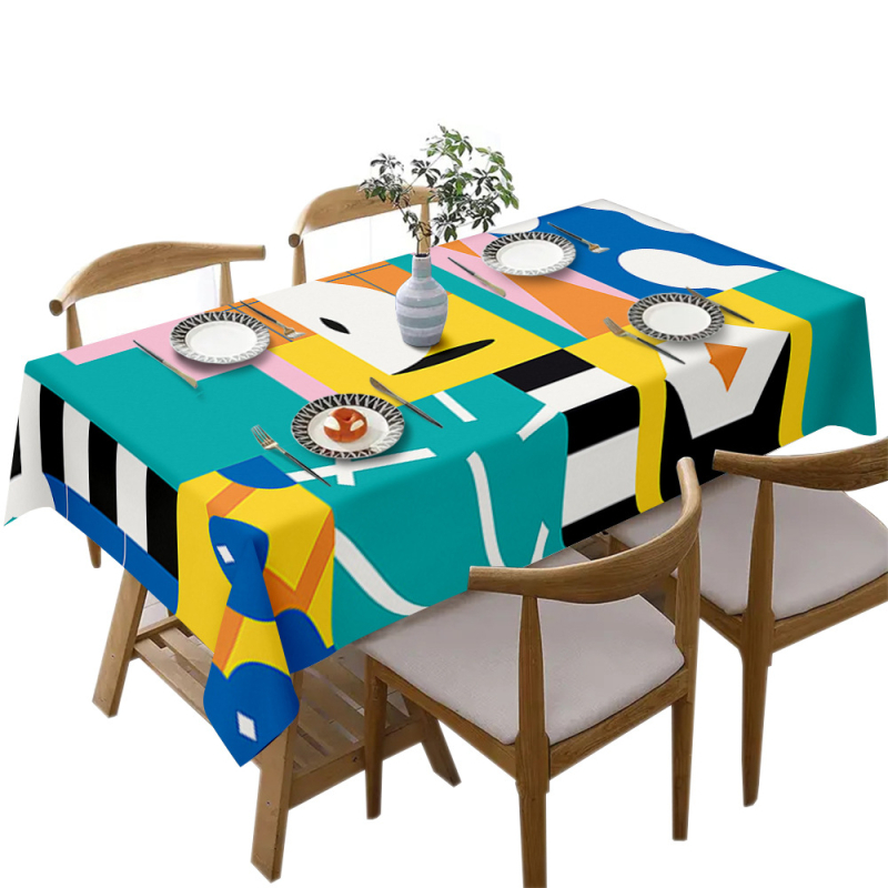 Față de masă transfrontalieră populară cu imprimare digitală 3D, față de masă, față de masă nouă pentru casă, modă elegantă, restaurant, decor, pânză