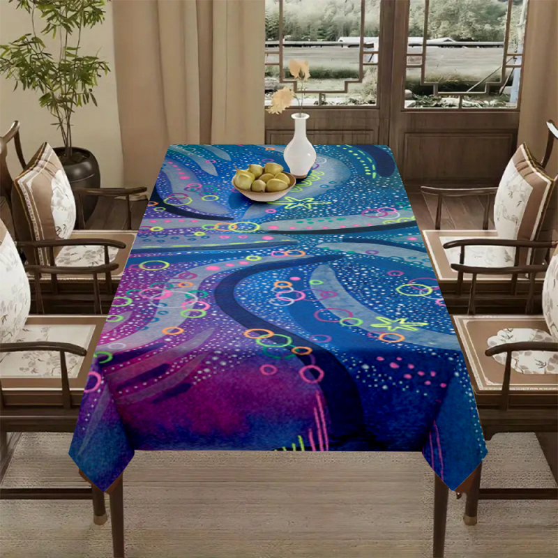 Față de masă transfrontalieră populară cu imprimare digitală 3D, față de masă, față de masă nouă pentru casă, modă elegantă, restaurant, decor, pânză